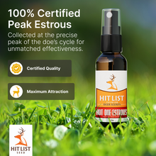 Load image into Gallery viewer, Certified Peak Doe Estrous – Fresh, 100% Pure Doe in Heat Deer Urine – Collected at Peak Cycle for Rut Season – 2 oz Hunting Scent in UV-Protected Bottle