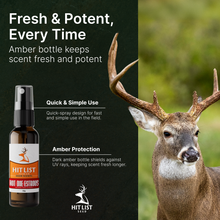 Load image into Gallery viewer, Certified Peak Doe Estrous – Fresh, 100% Pure Doe in Heat Deer Urine – Collected at Peak Cycle for Rut Season – 2 oz Hunting Scent in UV-Protected Bottle
