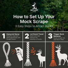 Load image into Gallery viewer, Mock Scrape Kit - Hemp Rope with Scrape Starter Deer Urine