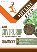 Load image into Gallery viewer, Hit-List Seed No-Till Garden Cover Crop Seed Mix, Perfect Mix, Brassica, Turnip, Wheat, Peas, &amp; Forage Oats, Bulk Seeds, Organic, Home Gardening, Fertilizer, Enrichment
