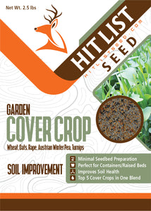 Hit-List Seed No-Till Garden Cover Crop Seed Mix, Perfect Mix, Brassica, Turnip, Wheat, Peas, & Forage Oats, Bulk Seeds, Organic, Home Gardening, Fertilizer, Enrichment