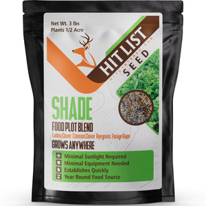 Shade Blend Food Plot Seed - Shade Tolerant - Perennial Clover, Forage Rape, Annual Ryegrass