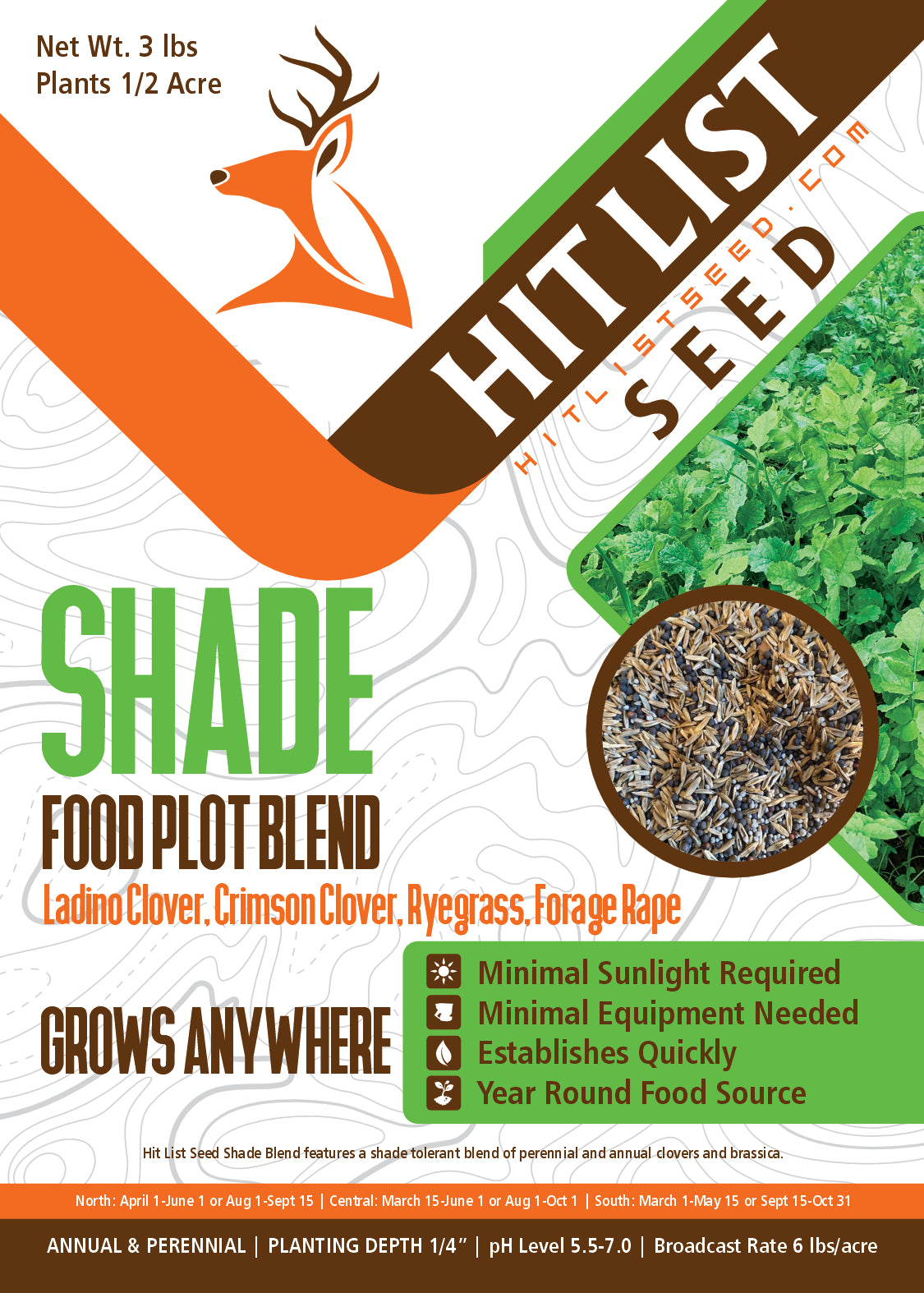 clover seed planting depth Shade Blend Food Plot Seed - Shade Tolerant