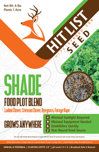 Shade Blend Food Plot Seed - Shade Tolerant - Perennial Clover, Forage Rape, Annual Ryegrass