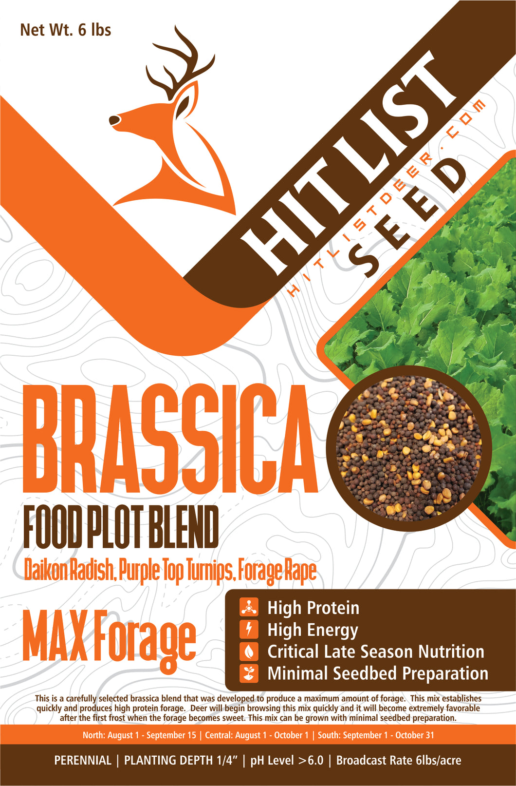 Brassica Blend Food Plot Mix - Turnips, Radish, Forage Rape